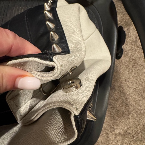 Black and Cream Studded Tote Bag - Picture 9 of 12